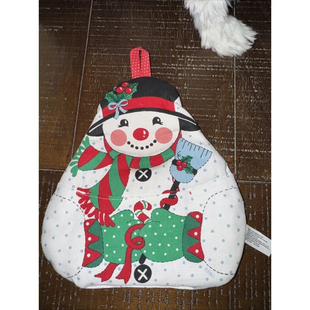 Snowman Fabric Christmas‎ Pot Holder Note Pad Pencil Holder